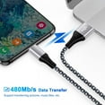 thumbnail image 3 of USB C Cable,USB A to USB C Cables 3pack 6ft FiveBox Nylon Braided 3A Fast Charging Cord Type C Charging Cable with 1pc Three Port USB Wall Charger Block(White), 3 of 7