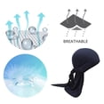 thumbnail image 3 of Head Wrap Hat Long Tail Transpirable Pañuelo suave Wave Caps Pañuelo para la cabeza para Chemo Azul marino Hugo Sombrero para la cabeza, 3 of 6