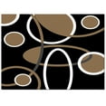 thumbnail image 2 of Area Rug 2'7''x5' Geometric Brown and White Round Line Black Texture Washable Area Rugs Non Shedding Floor Carpet Rubber Backing Non-Slip Indoor Mats for Living Room Bedroom Kitchen, 2 of 8