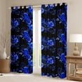 thumbnail image 2 of Manfei Romantic Blue Rose Black Out Curtains, Western Valentines Day Curtains Pack of 2 (42x63 Each), Teens Adult Men Women Bedroom Curtains, Window Curtains Bedroom Decor, 2 of 6