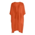 thumbnail image 6 of Lixiuxyad ‌Women's Long Chiffon Cardigan 3/4 Sleeve Open-Front Lightweight Summer Outfits,Red, 6 of 6