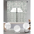 thumbnail image 2 of Turquoise Farmhouse Swag Kitchen Curtains Sets for Windows 24 Inch Length, Vintage Flower Leaf Botanical Plant Short Window Curtain Panels Swags Valances and Tiers 3 Piece Set for Cafe/Dining Room, 2 of 5