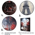 thumbnail image 3 of Designart "Romantic Stroll to the Eiffel Tower" Cityscapes Canvas Wall Art - Industrial Black Paris Living Room Canvas Art, 3 of 6