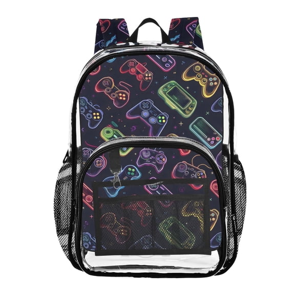 ALAZA Clear Backpack Game Controller PVC Transparent BookBag