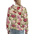 thumbnail image 7 of Fotbe Tulips Flowers Pattern Womens Long Sleeve Hoodie, Pullover Hooded Sweatshirt, Kangaroo Pocket Hoodie with Eye-catching Drawstrings-X-Large, 7 of 7