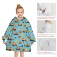 thumbnail image 6 of Cartoon Construction Vehicles Road Signs Blanket Hoodies for Kids 6-13YR Oversize Wearable Blanket Hoodies for Boys Girls Teens, 6 of 7