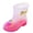 Pink, variant on Kids Cartoon Glitter Rain Boots Flat Pull on Waterproof Non Slip Soft Ankle Boots for Rainy Day Walks Outdoor Play