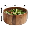 thumbnail image 5 of Woodard & Charles Acacia Wood 12" Salad Serving Bowl with Salad Hands, 3 Piece Set, 5 of 6