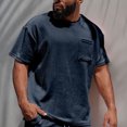 thumbnail image 2 of Vedolay Summer Tops for Men's Classic Fit Short Sleeve Solid Casual Shirts,Navy M, 2 of 4