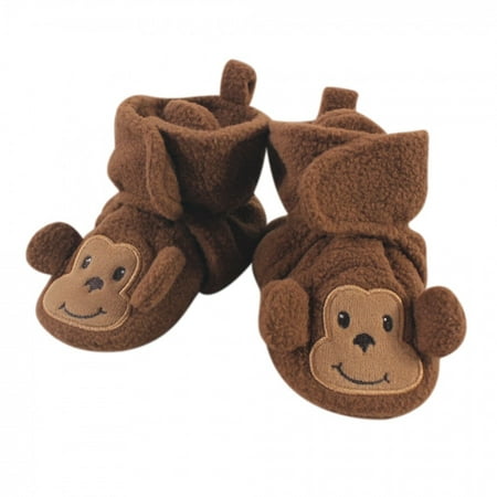 Image of Hudson Baby Baby and Toddler Cozy Fleece Soft Sole Booties Monkey 18-24 Months