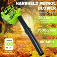 thumbnail image 3 of Nanly Leaf Blower, 26cc 2-Stroke Handheld Gas Leaf Blower 380CFM Air Volume 0.6L Fuel Tank Snow Blower for Lawn Care Yard Dust Debris (Green), 3 of 10