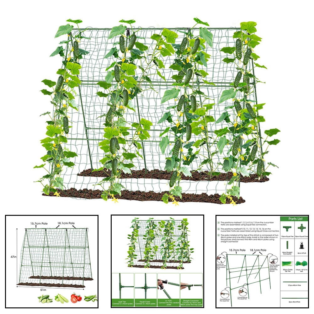 Cucumber Trellis for Raised Bed A-Shape Garden Trellis for Climbing Plants