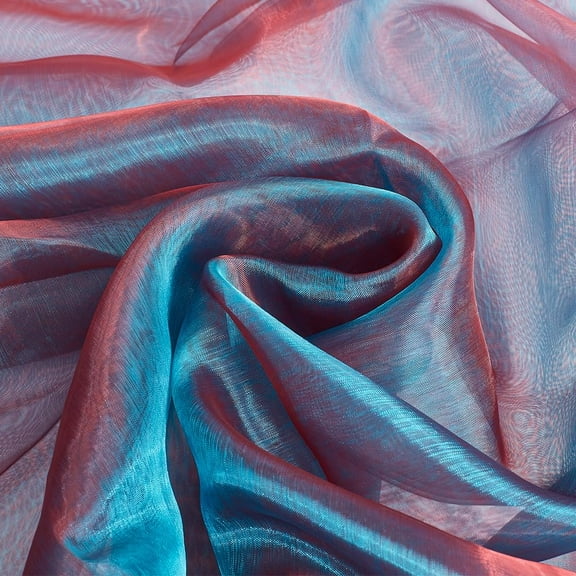 3.28 Yards Two Tone Lightweight Sheer Organza Fabric 59 Inch Iridescent Holographic Gauze Fabric Sheer for Wedding Dress Fashion Crafts Decorations Steel Blue Steel Blue Polyester