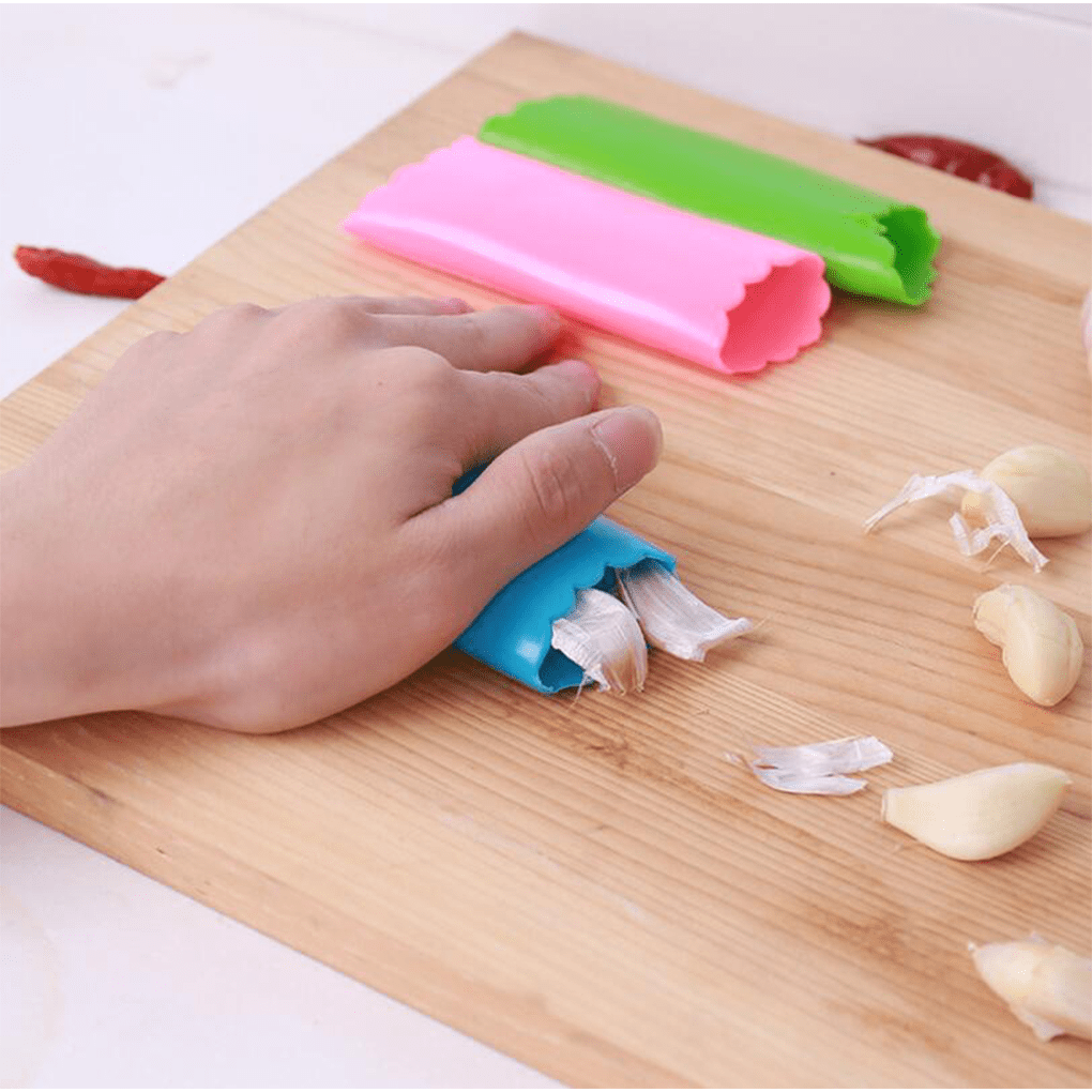 2pcs Kitchen Garlic Peeler Silicone Skin Remover Manual Press Spice Rollers