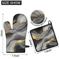 thumbnail image 6 of Black White and Gold Marble Kitchen Oven Mitt and Pot Holder Sets 4 Pcs for Baking, Cooking and Grilling, Heat Resistant Up To 392 °F, 6 of 7