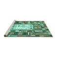 thumbnail image 2 of Ahgly Company Machine Washable Indoor Rectangle Oriental Turquoise Blue Traditional Area Rugs, 7' x 10', 2 of 4