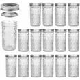 thumbnail image 2 of Mason Jars 12 OZ, Canning Jars Jelly Jars With Regular Lids, Ideal for Jam, Honey, Wedding Favors, Shower Favors,15 PACK, 2 of 8