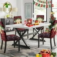 thumbnail image 2 of Christmas Chair Covers for Dining Room Set of 6 Stretch Dining Chair Covers Xmas Kitchen Chair Slipcovers Pattern Luxury Removable Washable Parson Chair Covers(6Pcs,Xmas Little Bell), 2 of 6