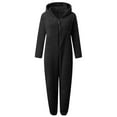 thumbnail image 4 of enyan Onesie Pajamas for Girls Fleece Zip Up Jumpsuits Kids Hooded Rompers Fuzzy Winter Warm Toddler Cute Bear Zipper Playsuit Jumper (Black,10-11 Years), 4 of 4