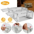 thumbnail image 2 of 2 pcs Humane Mouse Trap, High Sensitivity Gravity Pedal Auto-Lock Rodent Trap - Sturdy Galvanized Steel, Escape-Proof Small Mesh Design, Safe for Kids & Pets, Easy to Use Indoors/Outdoors for Mice,, 2 of 10