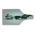 thumbnail image 2 of Retro Cutting Board, Mythological Chariot Gladiator with Horse Traditional Greek Culture Image, Decorative Tempered Glass Cutting and Serving Board, Wine Bottle Shape, Dimgrey Black, by Ambesonne, 2 of 5