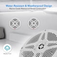 thumbnail image 3 of Pyle PLMRF65MW 6.5" 600 Watt Max Power 2-Way Waterproof Bluetooth Marine Speakers (Pair, White), 3 of 4