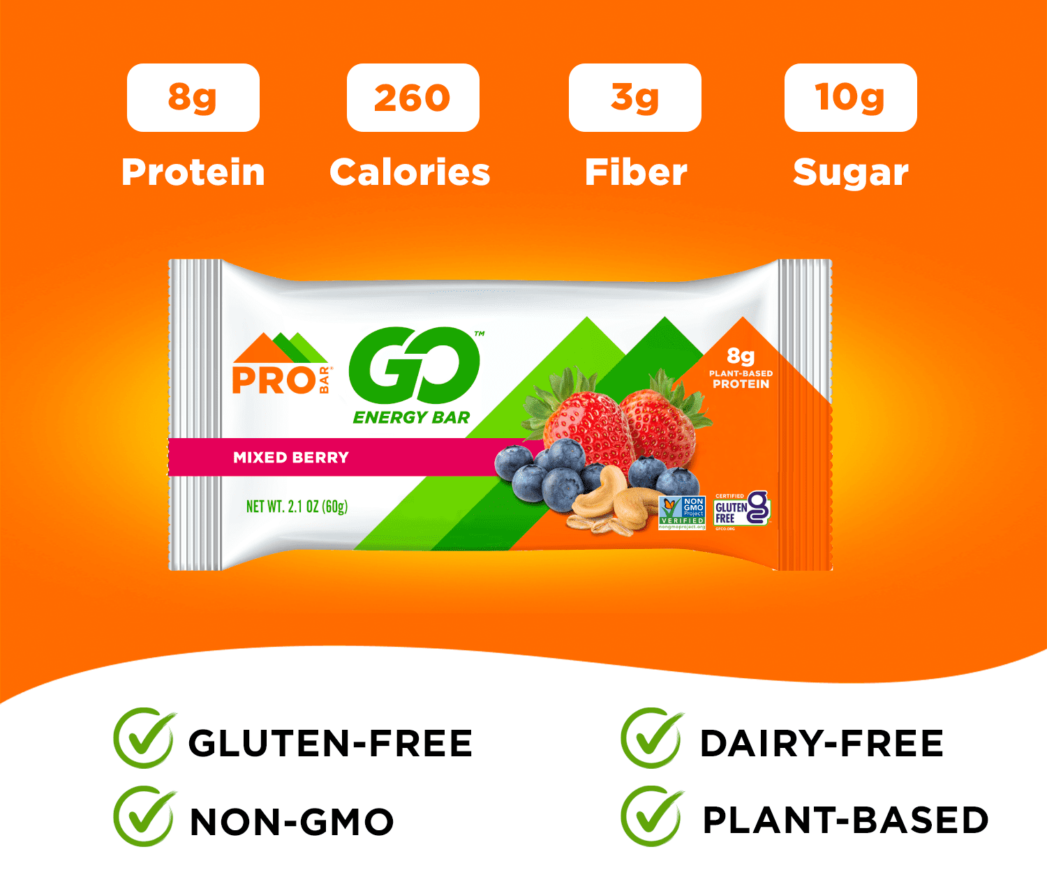 PROBAR GO BAR Mixed Berry, 2.1OZ