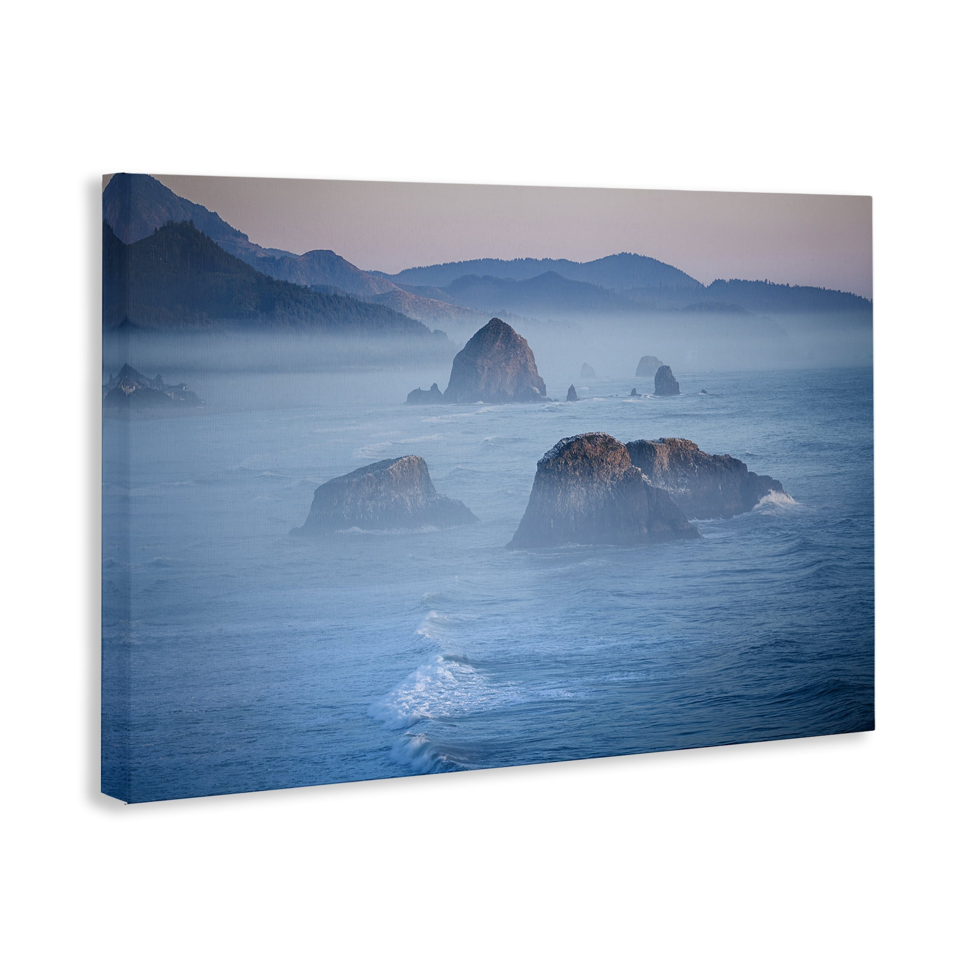 Stupell Industries Rocks Protruding from Sea Landscape & Nature Photography Wrapped Canvas Art Print Wall Art, 24 x 16