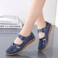 thumbnail image 1 of Sandalias de verano para mujer, zapatos con agujeros de talla grande, zapatos de cuero para mamá, zapatos de mujer de una sola capa, zapatos blancos transpirables para enfermera, 1 of 5