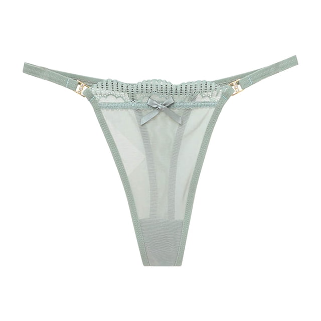 Aayomet Culotte Femme Taille Basse Ultra Fine en Maille Transparente (Vert, m)