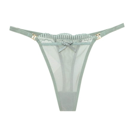 

Tosmy Womens Underwear Womens Panties Seamless Low Waist Ultra Thin See Through Mesh Thong Panties For Women