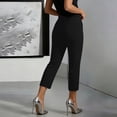 thumbnail image 7 of ClodeEU Women's High Waist Stretch Capri Pants,Slim Fit Solid Color Cropped Pants with Pockets Black,Women's Plus L, 7 of 7
