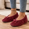 thumbnail image 6 of Knivor Fluffy Ballerina Slippers for Women Bow Decor Sherpa Fleece Lined Non Slip Closed Back Comfy Indoor Slippers Lounge House Slippers, 6 of 9