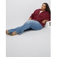 thumbnail image 6 of Hanes Originals Women's Fleece Zip-Up Hoodie (Plus Size) Mulled Berry 4X, 6 of 8