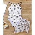 thumbnail image 5 of CCRFTGI Girls Swimsuit Size 10-12 2026 Summer One Piece Bathing Suit with Mesh Cover Beach Bow Print Ruched Side Swimsuits Swimming Girls Clothes Girls Bathing Suit White 11-12 Years, 5 of 6