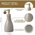 thumbnail image 5 of ABCISI Soap Dispenser, 280ml Liquid Soap Dispenser with Gold Pump for Kitchen Bathroom, Refillable Countertop Lotion Ceramics Hand Soap Dispenser for Shower (Khaki), 5 of 11