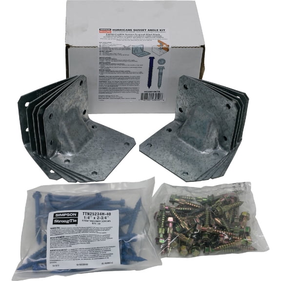 Simpson Strong Tie HGAM10KTA Gusset Angle Bracket Kit 10 HGAM10's w/SDS and Titen Screws