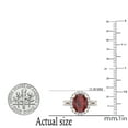 thumbnail image 5 of Dazzlingrock Collection 10X8mm Oval Garnet & Round White Diamond Halo Style Engagement Ring for Women (0.40 ctw, Color I-J, Clarity I1-I2) in 14K Rose Gold, Size 5.5, 5 of 6