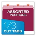 thumbnail image 2 of Colored File Folders, 1/3-Cut Tabs: Assorted, Letter Size, Burgundy/Light Burgundy, 100/Box, 2 of 7