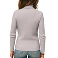 thumbnail image 3 of Hearthz Turtle Neck Sweater for Women Dressy Mock Neck Ribbed Women Long Sleeve Shirt Knit Oversized Basic Womens Tops, 3 of 4