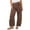 Brown Pants for Women, variant on jtjvou Women's Corduroy Pants Barrel Mid-Rise Elastic Waist Cord Pants Casual Wide Leg Baggy Trouser with Pockets Green L