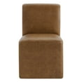 thumbnail image 4 of Spruce & Spring Upholstered Dining Chairs with Hidden Casters Set of 2, Brown-Genuine Leather, 4 of 12