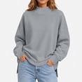 thumbnail image 6 of Yxbdin Womens Sweatshirts No Hood Mock Neck Sweatshirt Comfy Long Sleeve Tops Suitable Loose Fit Pullover Daily Going Out Fall Clothes, 6 of 9