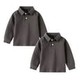thumbnail image 4 of Cnuiaeg 2-Pack Boys School Uniform Polo Solid Color Tops (Little Boys & Big Boys),Color Grey,Size 12-18 Months, 4 of 4