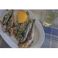 thumbnail image 2 of Noble Gardner, Nancy 18x13 Black Ornate Wood Framed with Double Matting Museum Art Print Titled - Greece, Paros, Naoussa Fresh cooked fish, 2 of 4