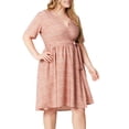 thumbnail image 6 of FAIWAD Womens Plus Size Floral Print Dress Casual Layered Short Sleeve V Neck Beach Boho Dress, 6 of 6