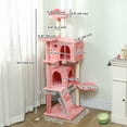 thumbnail image 3 of PawHut 63 Inch Cat Tree with Sisal Scratching Posts, Condos, Pink, 3 of 10