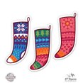 thumbnail image 1 of Stockings Set of 3 Christmas Theme - 12" each Vinyl Stickers Waterproof Decals, 1 of 1