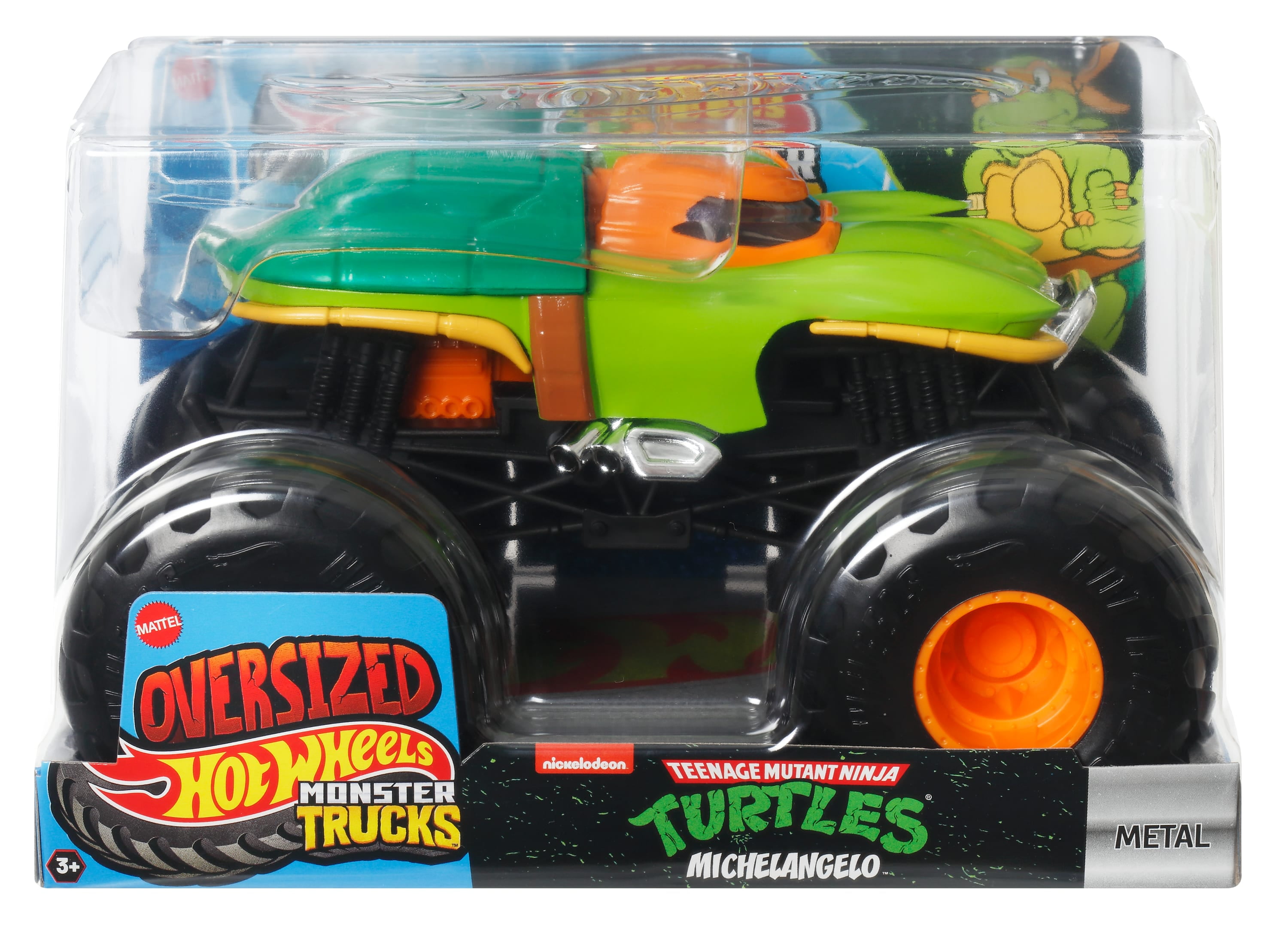 Hot Wheels Monster Trucks Camion surdimensionné Échelle1:24, Teenage Mutant Ninja Turtles