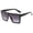 Bright Black Frame Double Gray Piece, variant on New stylish one-piece large-frame sunglasses, European and American high-end fashion sunglasses, sun protection sunglasses